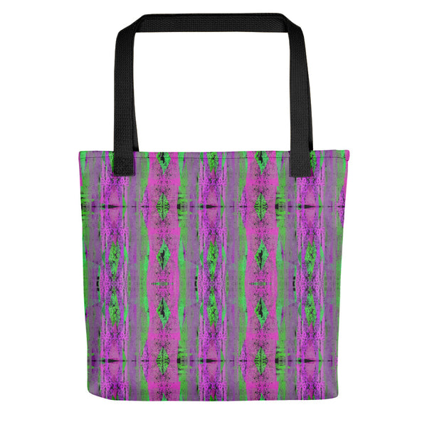  Contemporary Retro Victorian Geometric Pink abstract surface pattern tote bag with pink, purple and green tones, by BillingtonPix
