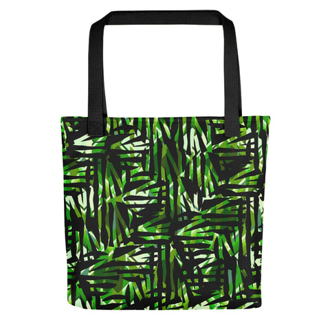 Green Patterned Tote Bag | Distorted Geometric Collection