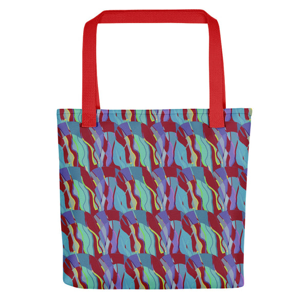 Tote Bag | Contemporary Retro Abstract Burgundy Hall of Mirrors
