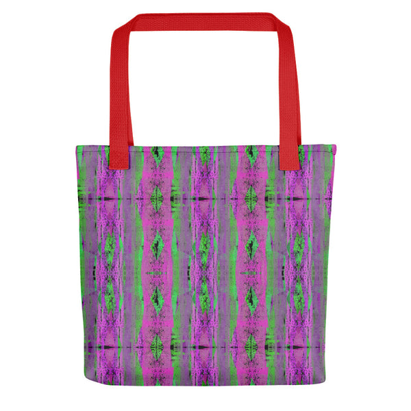  Contemporary Retro Victorian Geometric Pink abstract surface pattern tote bag with pink, purple and green tones, by BillingtonPix