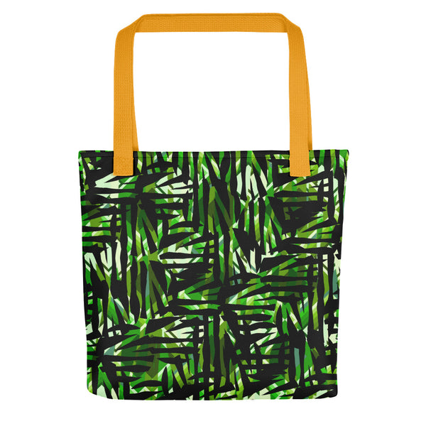 Green Patterned Tote Bag | Distorted Geometric Collection