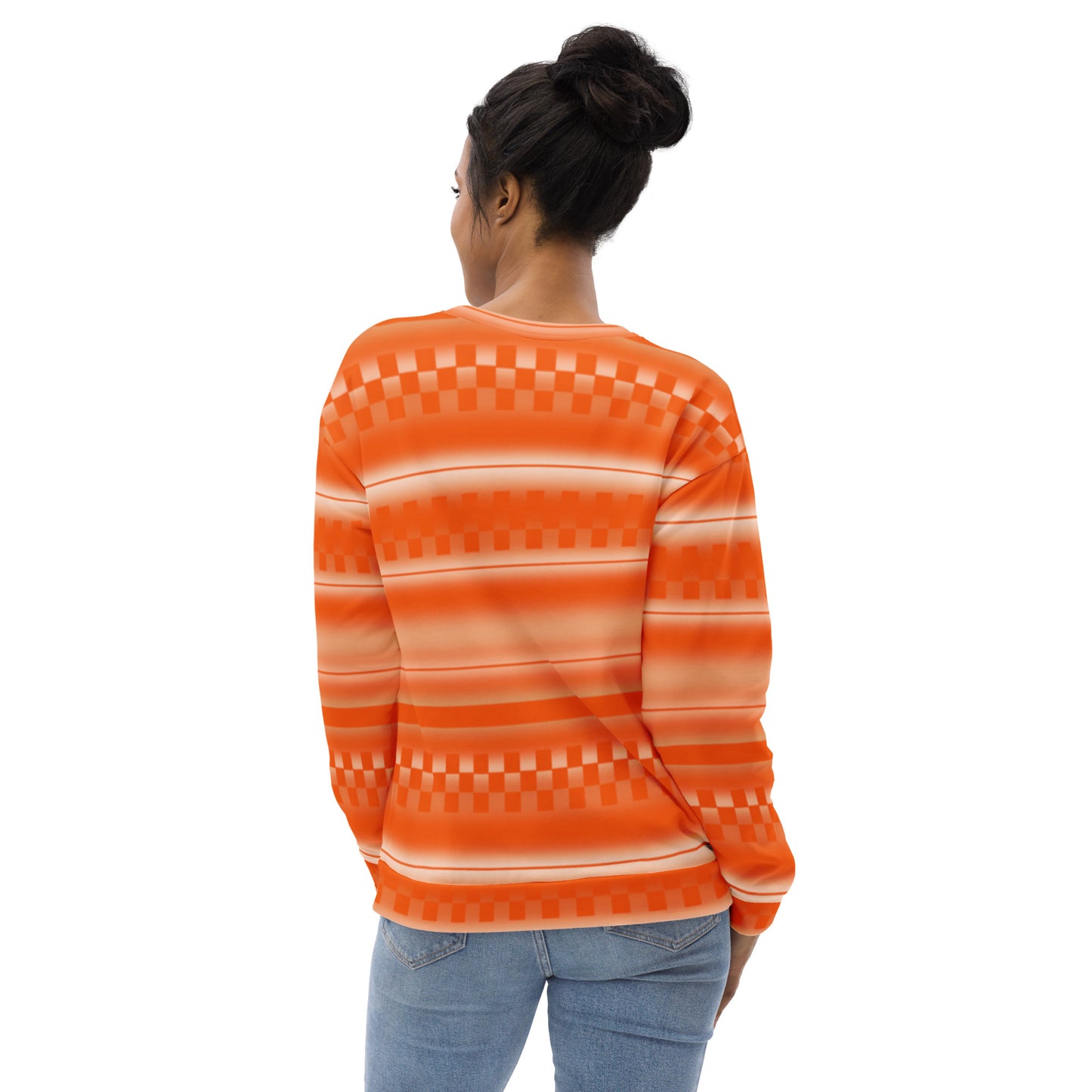 Unisex Sweatshirt, Orange Geometric