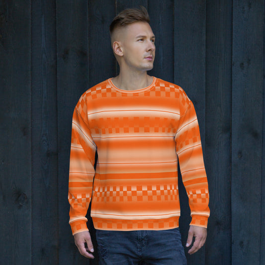 Unisex Sweatshirt, Orange Geometrisch