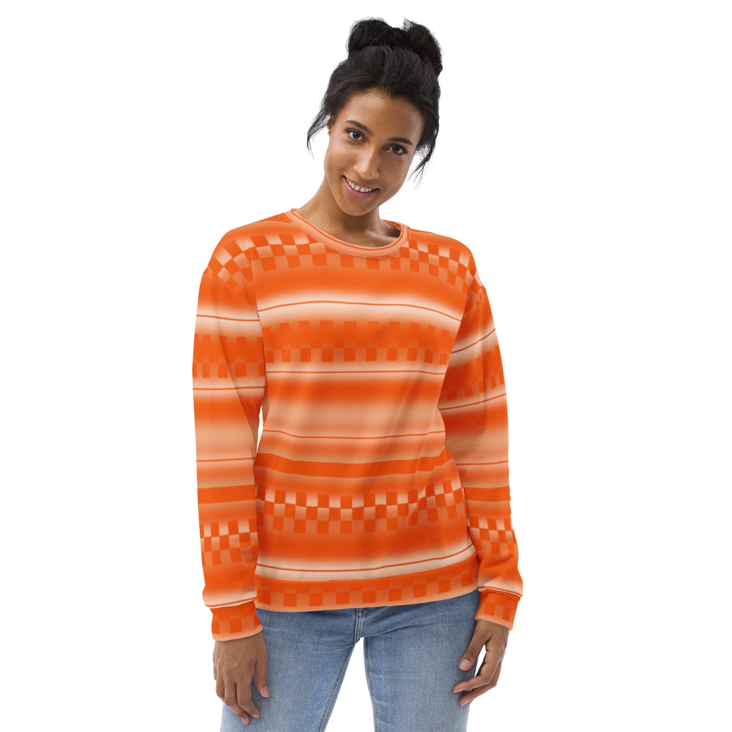 Unisex Sweatshirt, Orange Geometrisch