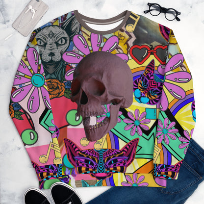 Unisex Sweatshirt, Creepy Cute Decora Kei Skull