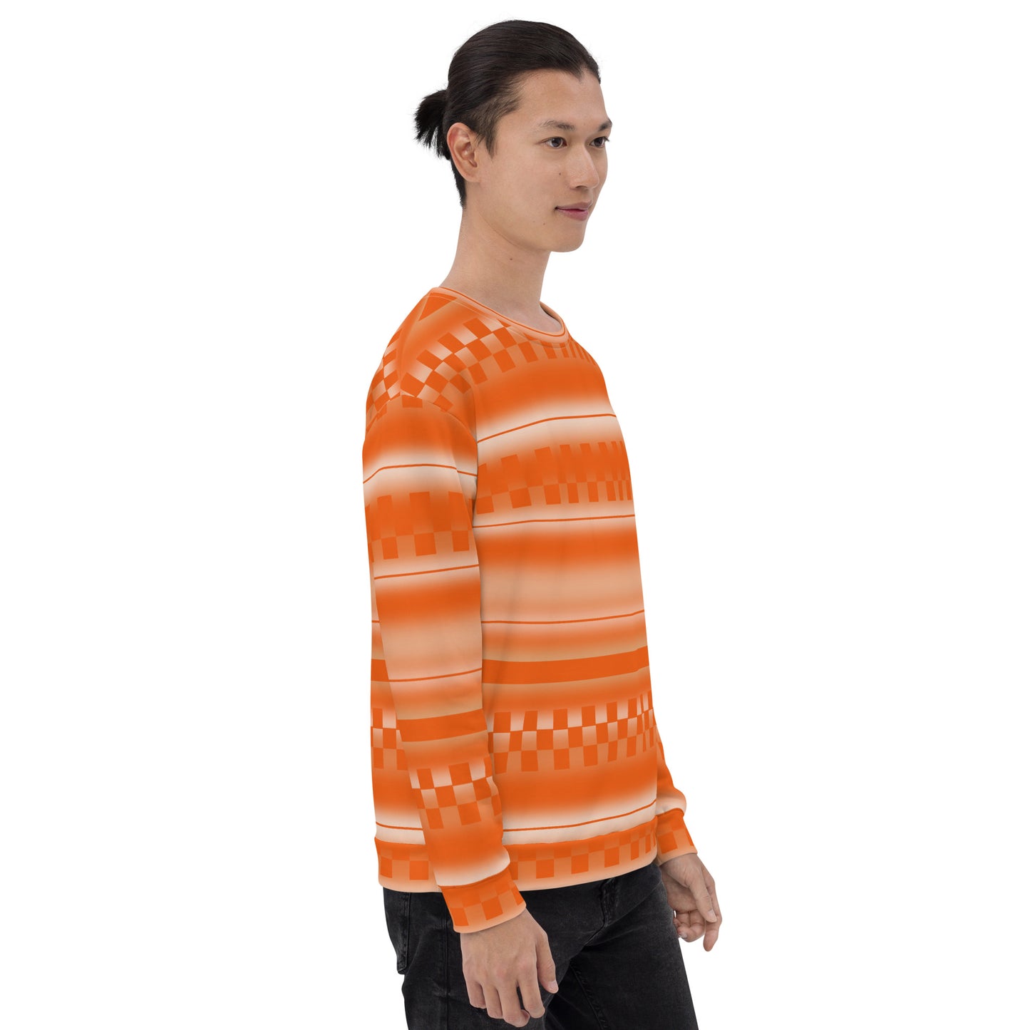 Unisex Sweatshirt, Orange Geometrisch