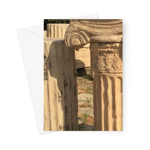Greek column ruins - Greeting Card
