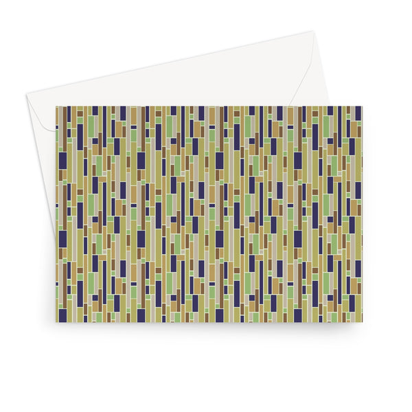 Yellow Mid Century Modern Geometric Stripes Greeting Card