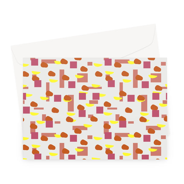 Mid Century Geometric Yellow 50s Style Greeting Card