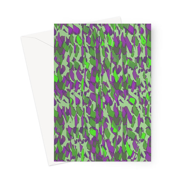 Patterned Abstract Green Purple Greeting Card