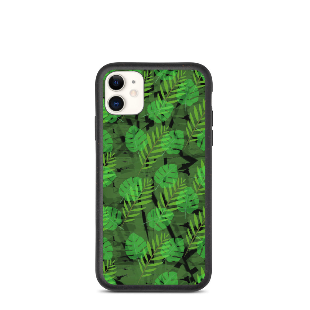 Patterned Biodegradable Phone Case | Green | Autumn Monstera