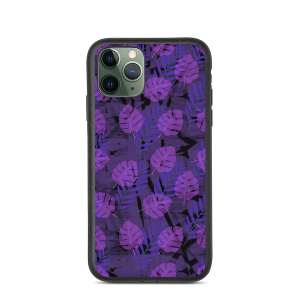 Patterned Biodegradable Phone Case | Purple | Autumn Monstera