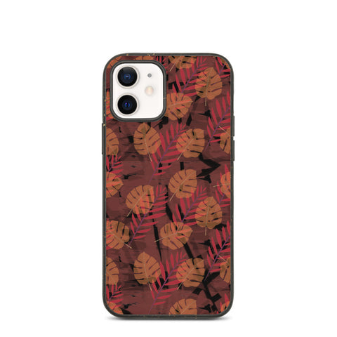 Patterned Biodegradable Phone Case | Orange | Autumn Monstera
