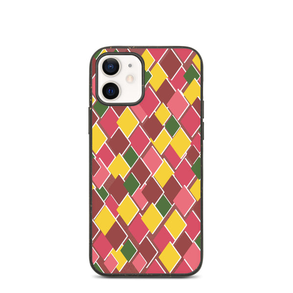 Patterned Biodegradable Phone Case | Multicolored 60s Style | Harlequin Diamonds
