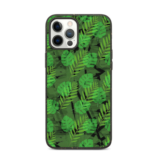 Patterned Biodegradable Phone Case | Green | Autumn Monstera