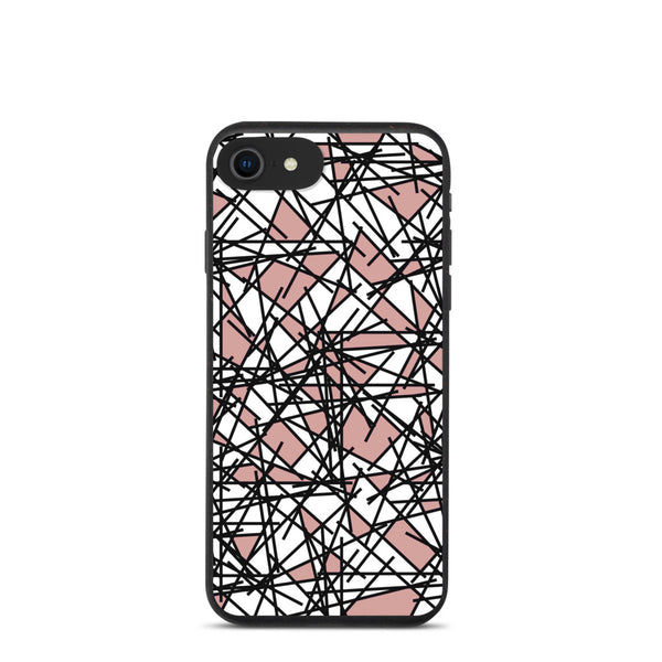 Muted Pink Scribbles Postmodern 80s Style Design Biodegradable Memphis Phone Case