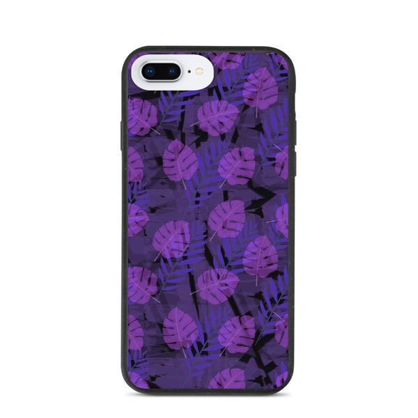 Patterned Biodegradable Phone Case | Purple | Autumn Monstera