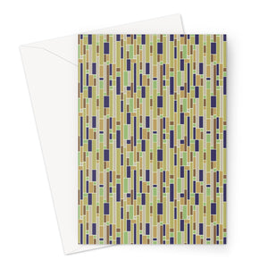 Yellow Mid Century Modern Geometric Stripes Greeting Card