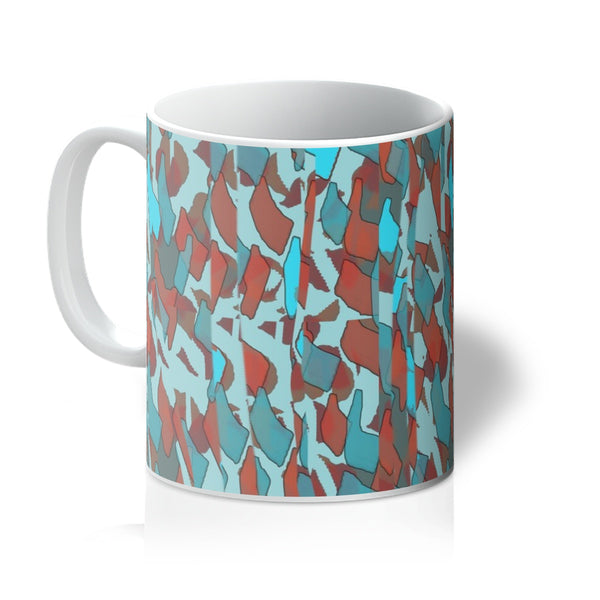 Patterned Abstract Turquoise Red Coffee Mug