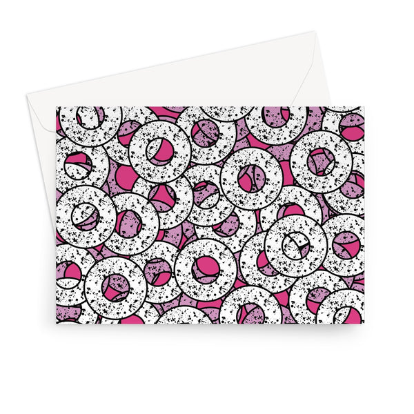 Pink Abstract Pattern Greeting Card | Splattered Donuts Collection