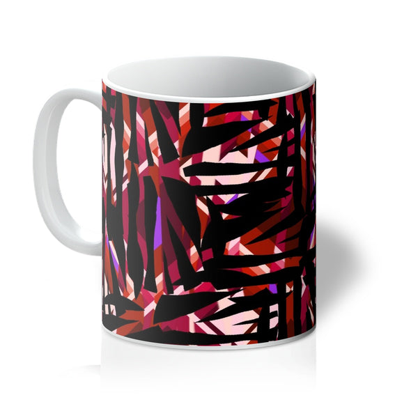 Red Patterned Coffee Mug | Distorted Geometric Collection
