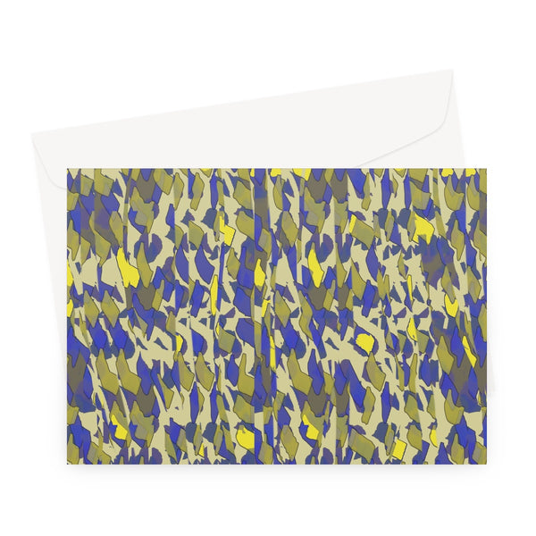 Patterned Abstract Yellow Blue Greeting Card
