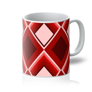 Red Geometric 60s Style Mug
