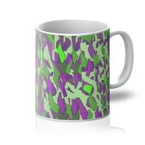Patterned Abstract Green Purple Coffee Mug