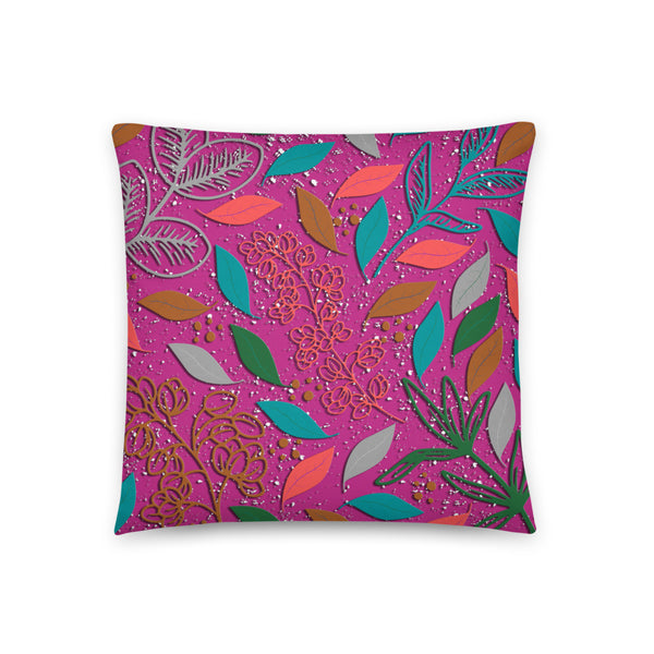 Dark Fall Floral Sky Pink Pattern Sofa Cushion Throw Pillow