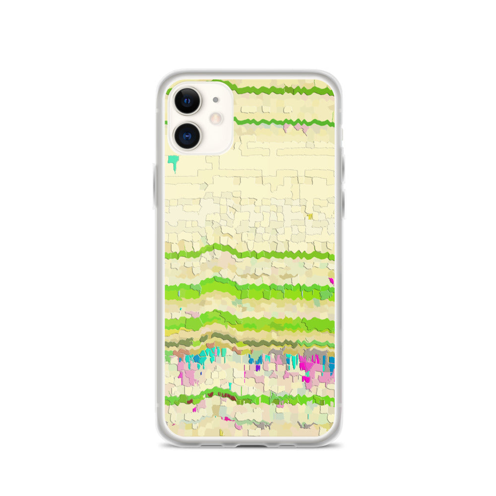 iPhone Case | Retro Yellow Abstract Cracked Paint Pattern