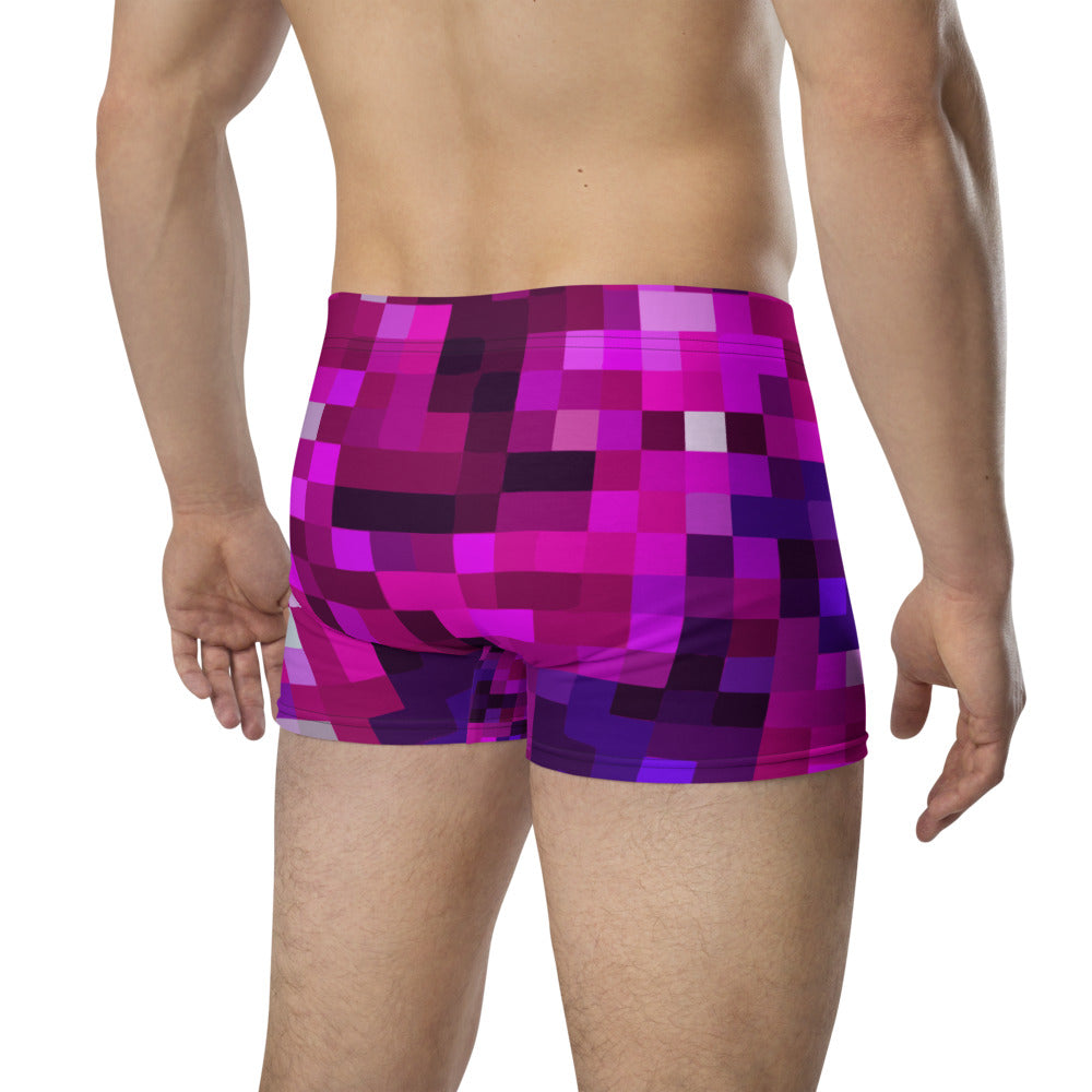 LGBT purple checked male boxer briefs underwear