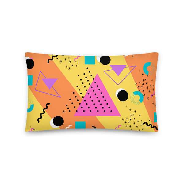 Orange Retro Abstract Memphis Style sofa cushion or throw pillow