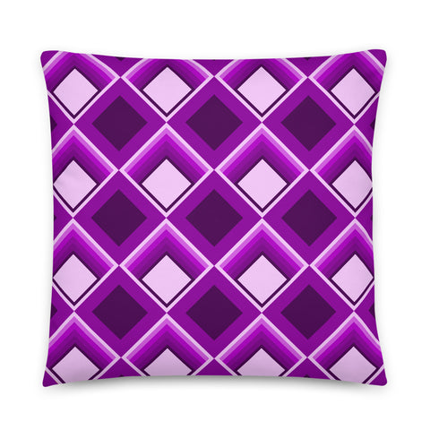 Magenta Geometric 60s Style Print sofa cushion or throw pillow