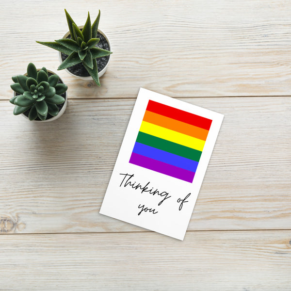 Thinking of You LGBT Rainbow Flag Postcard