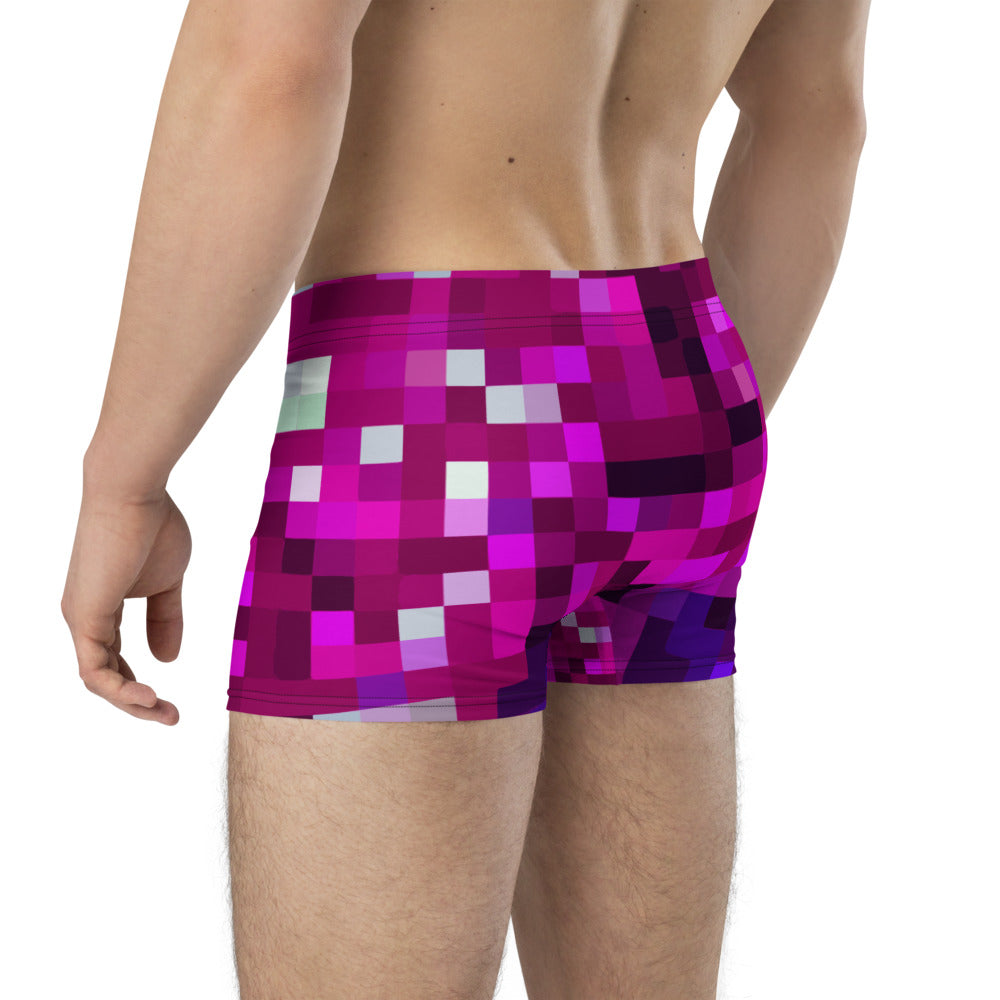 LGBT purple checked male boxer briefs underwear