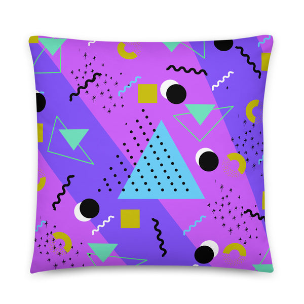 Vivid Purple Retro Abstract Memphis Style sofa cushion or throw pillow