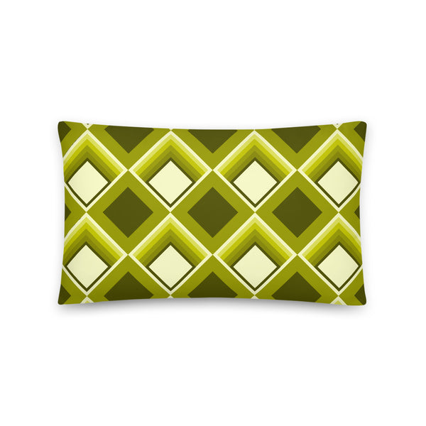 Mustard Geometric 60s Style Print sofa cushion or throw pillow