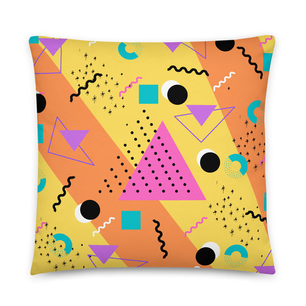 Orange Retro Abstract Memphis Style sofa cushion or throw pillow