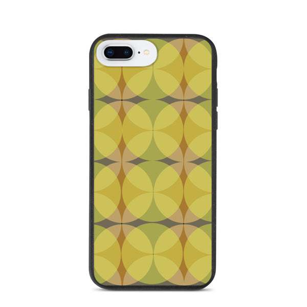 Yellow Mid-Century Modern Circles Mustard biodegradable iPhone case