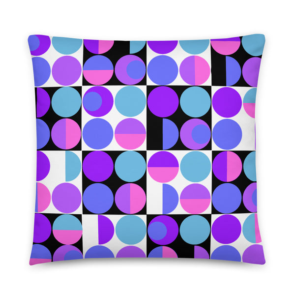 Purple Bauhaus Retro Abstract Memphis Style Sofa Cushion Throw Pillow