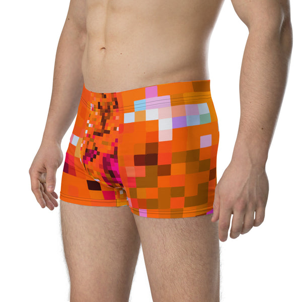 LGBT orange checked male boxer briefs underwear