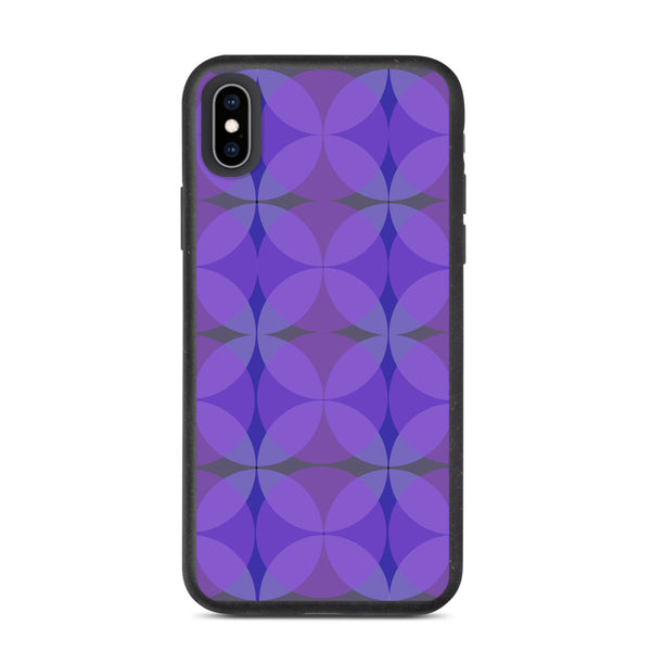 Purple Mid-Century Modern Circles Magenta biodegradable iPhone case