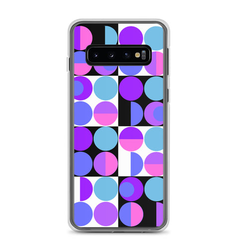 vintage style abstract pattern Bauhaus purple retro abstract Memphis style Samsung phone case