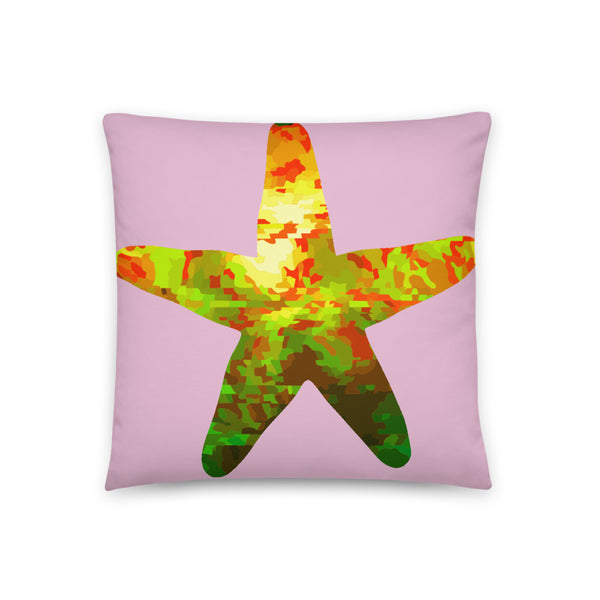 starfish cushion or pillow with pink background