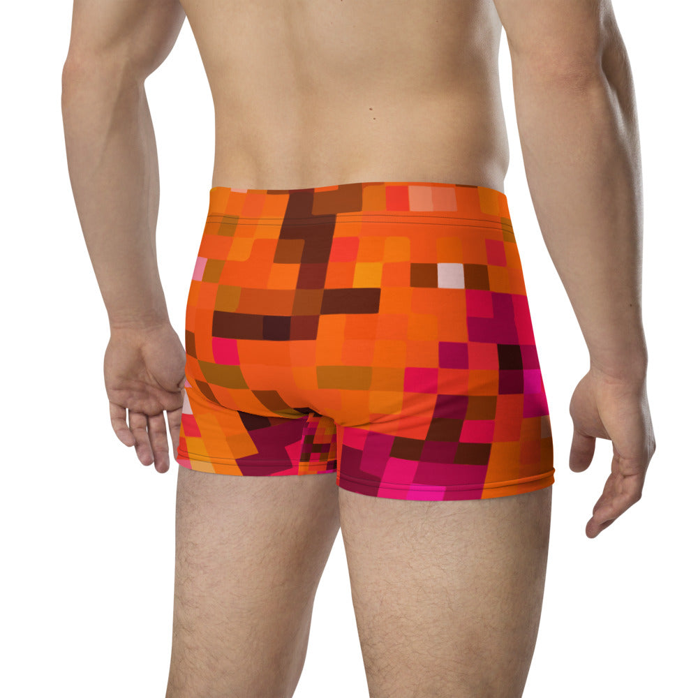 LGBT orange checked male boxer briefs underwear