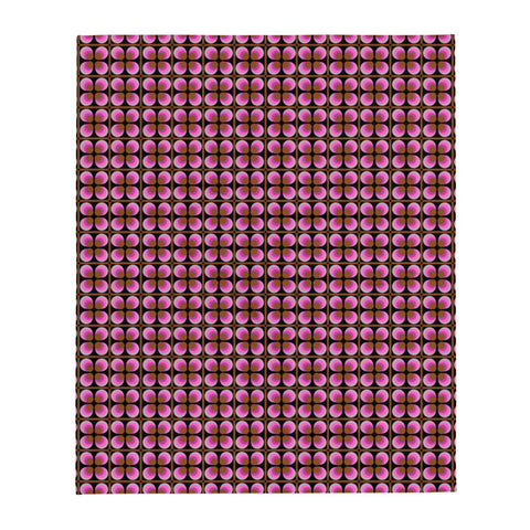 Throw Blanket | Retro Pink Mid-Century Style Patterned