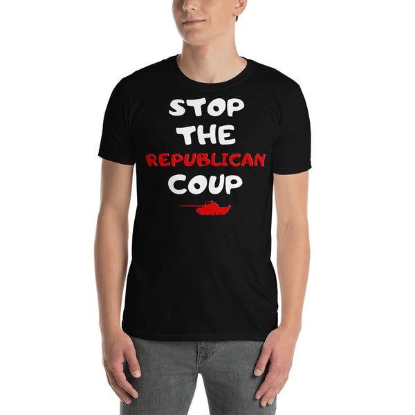 Stop the Republican coup stop the coup t-shirt in black