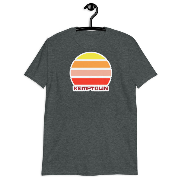 vintage sunset style t-shirt entitled Kemptown in dark heather