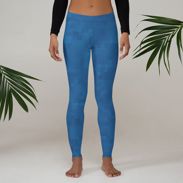 Deep blue patterned leggings