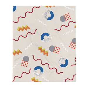 Stone Retro Abstract Memphis Style patterned couch throw blanket